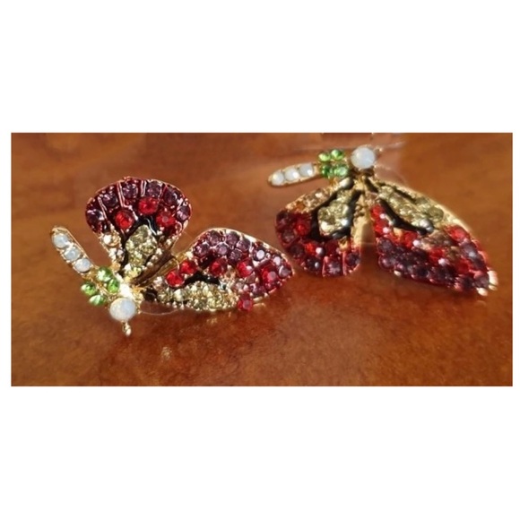 🔆3/$30 New Crystal Butterfly Earrings - Picture 4 of 6